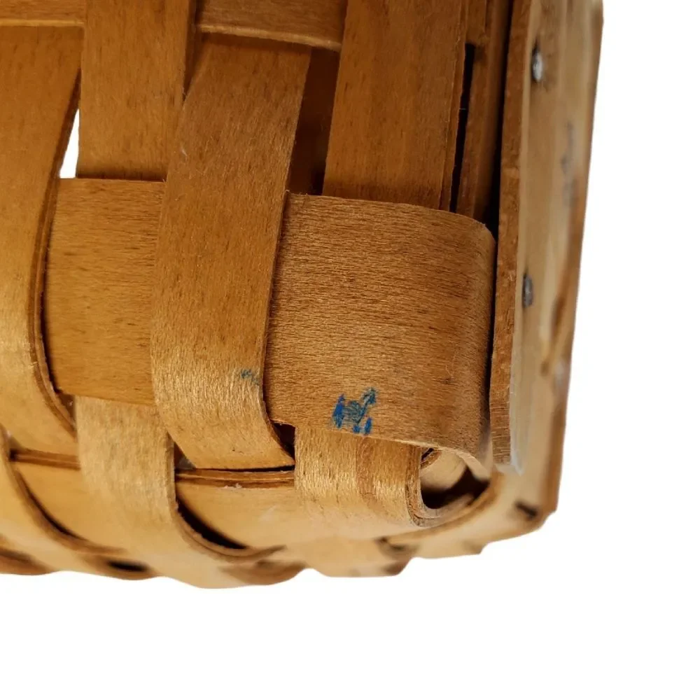 LONGABERGER 2000 Handmade Square Basket Signed USA Woven Wood